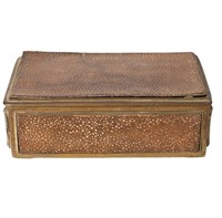 Shagreen & Bronze Hinged Lid Box