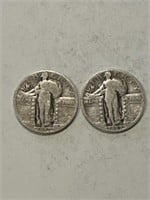 (2) 1927 Standing Liberty Quarters