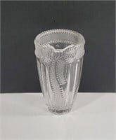 Vintage Evita 24% Lead Crystal Vase with Frosted