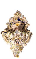 19th Century French Woven Porcelain Wall Pocket