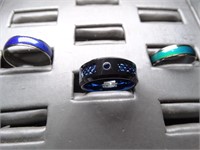 1 New Tungsten Carbide Sz10 Blue & Black Ring +