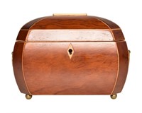 Mahogany Inlaid Dome Top Jewelry Box