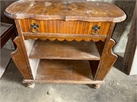Furniture: Wooden magazine stand. Solid older