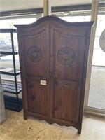 79" TALL WOODEN ARMOIRE W/ POWER STRIP