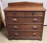 Antique Walnut Victorian 5 Drawer Dresser