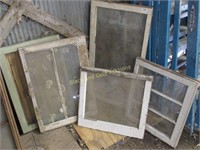 Group Of Five Assorted Window Sashes