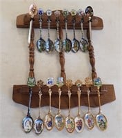 SPOON COLLECTION OF (16) SPOONS W/DISPLAY, INCL