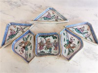 Early 1900s Oriental Porcelain Service Dishes