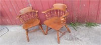 2 WOODEN DINNING ROOM CHAIRS