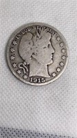1915-S Barber half dollar