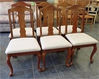 (6) DINING CHAIRS W/UPHOLSTERED SEATS