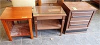 (2) END TABLES, SM CHEST OF DRAWERS
