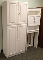 WHITE STORAGE CABINET, OVER THE TOILET CABINET &