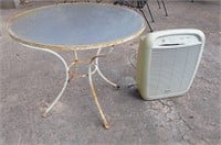 ROUND PATIO TABLE; AIR PURIFIER