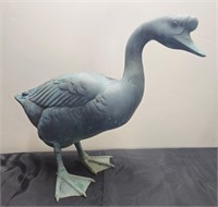 Antique Life Sized Bronze Goose Garden Sculpture