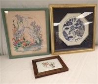 (3) FRAMED COUNTED CROSS STITCH PICTURES