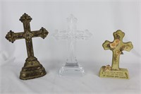 Set of 3 Christian Cross Decorations