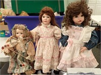 DOLLS - 2 ARE NEW, SOME ARE PORCELAIN, DOLL