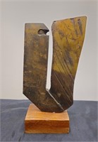 MCM Signed Bronze Abstract Sculpture
