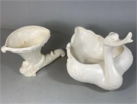 Ceramic Swan and Cornucopia