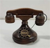 Telephone Music box Wooden plays when receiver is