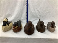 (5) Carved Duck Decoys