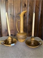 MCM Haeger Pottery Vase Pitcher w/ Matching