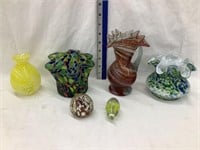 (6) Art Glass Pieces