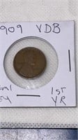 1909 VDB first year wheat penny