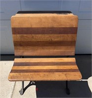 Student Desk WDrop Down Bench, Cast Iron Base