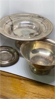 Group of Sterling, 1 bowl not marked, larger bowl