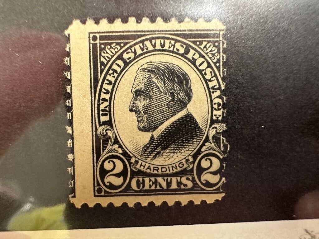 #610 MINT NH MISSPERF 1923 HARDING MEM STAMP