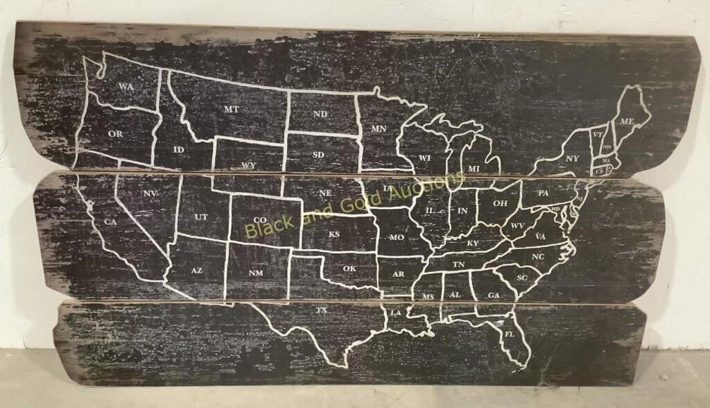 Wood Map of The USA Wall Art
