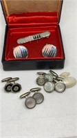 Assortment of cuff links, complete Swank set with