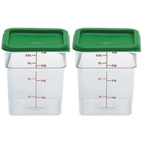 Cambro 4 Qt Food Storage Containers With Green Lid