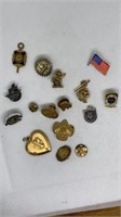 Group of mixed tie pins, some marked RG etc