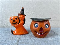 Vintage Rosbro Plastics Witch w/ Pumpkin