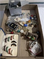 Lot of clip on earrings, watches, and more