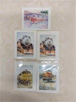 5 Railroad Art Cards By Diane Rodriguez