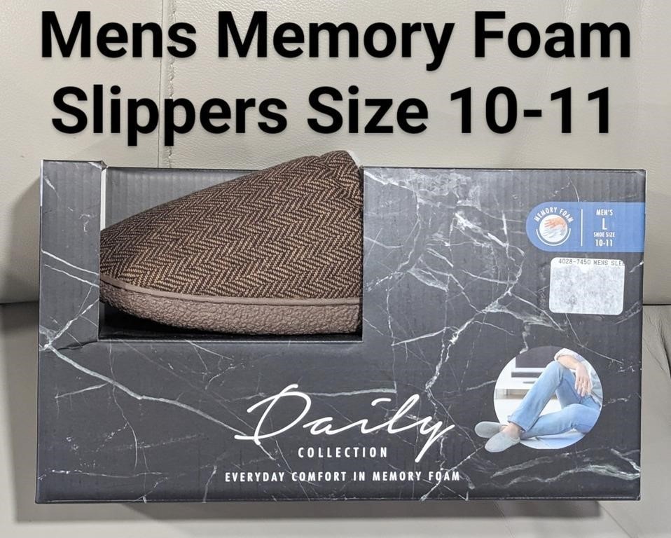 NEW Mens Memory Foam Slippers Size Large 10-11