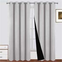 LEMOMO Blackout Curtains 66x84in Light Grey
