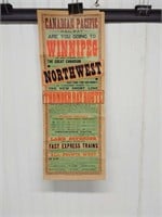 Vtg Canadian Pacific Railway Poster
