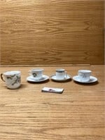 Thistle cup & demitasse cups & saucers