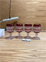 4 West Moreland ruby flash goblets