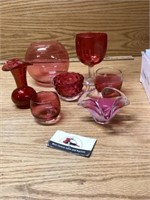 Red and pink glass