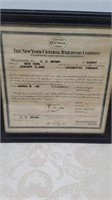 1947 NYC Fire Inspection Certificate Framed