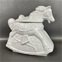 Vintage Ceramic Rocking Horse Cookie Jar