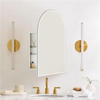 White Frameless Arch Medicine Cabinet with