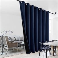 100% Blackout Curtain, Wide Lined Drape, 1 Panel