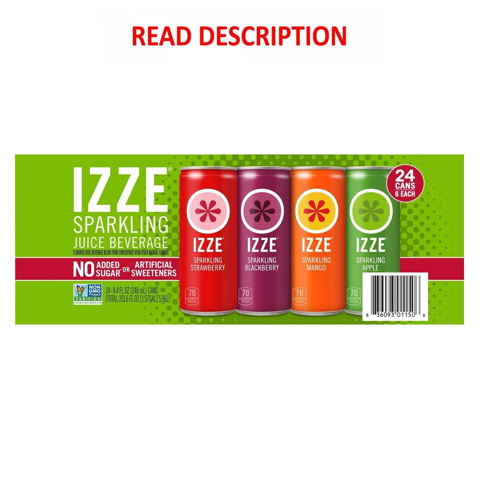 IZZE Sparkling Juice Variety, 8.4oz, 24-Ct